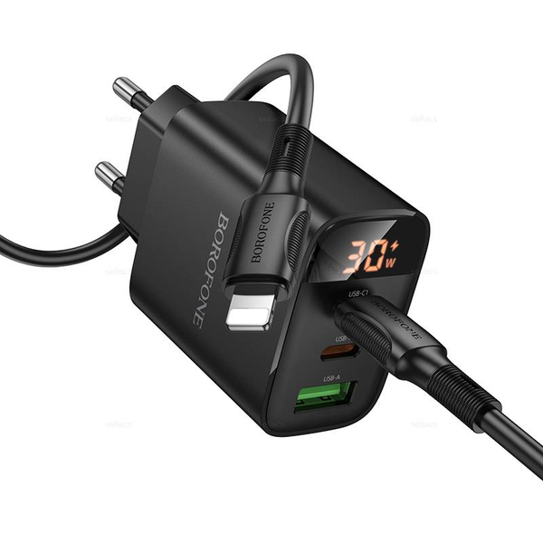 Зарядное устройство на Lightning Borofone PD30W (2C1A) BA98A (black)