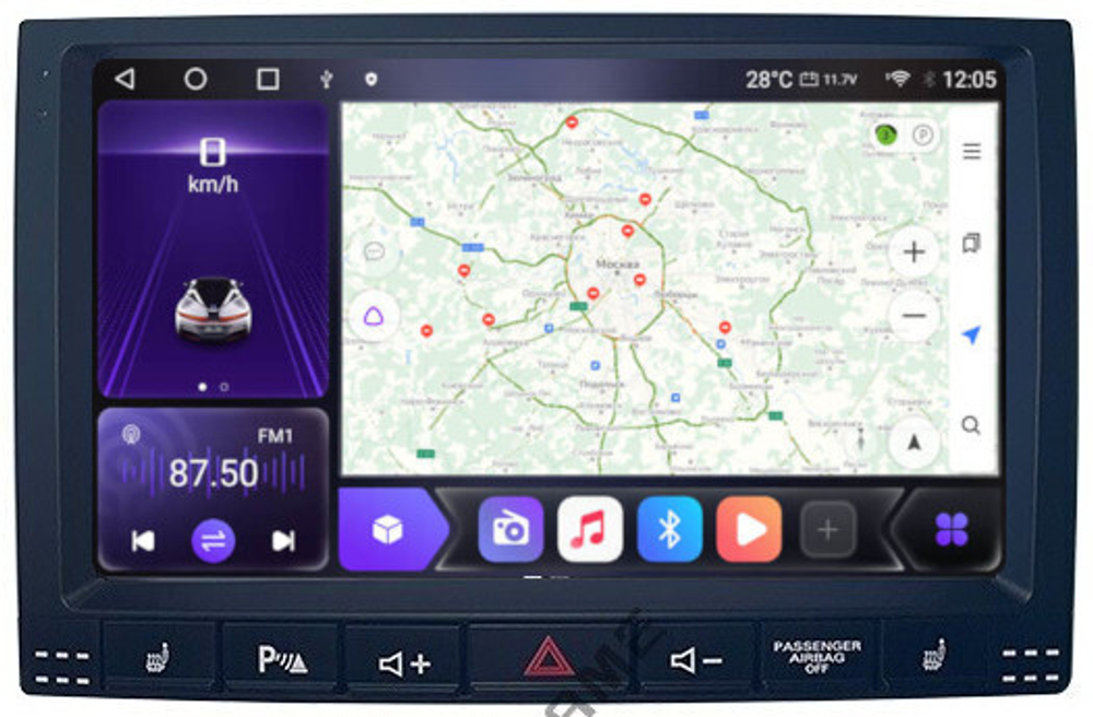 Магнитола для Volkswagen Touareg 2002-2010 - Carmedia SF-9306 QLed+2K, Android 12, TS10,  CarPlay, 4G SIM-слот