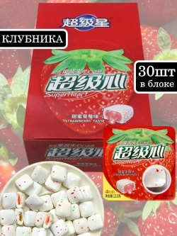 Жевательная резинка с жидкой начинкой Клубника 13,5г * 30шт