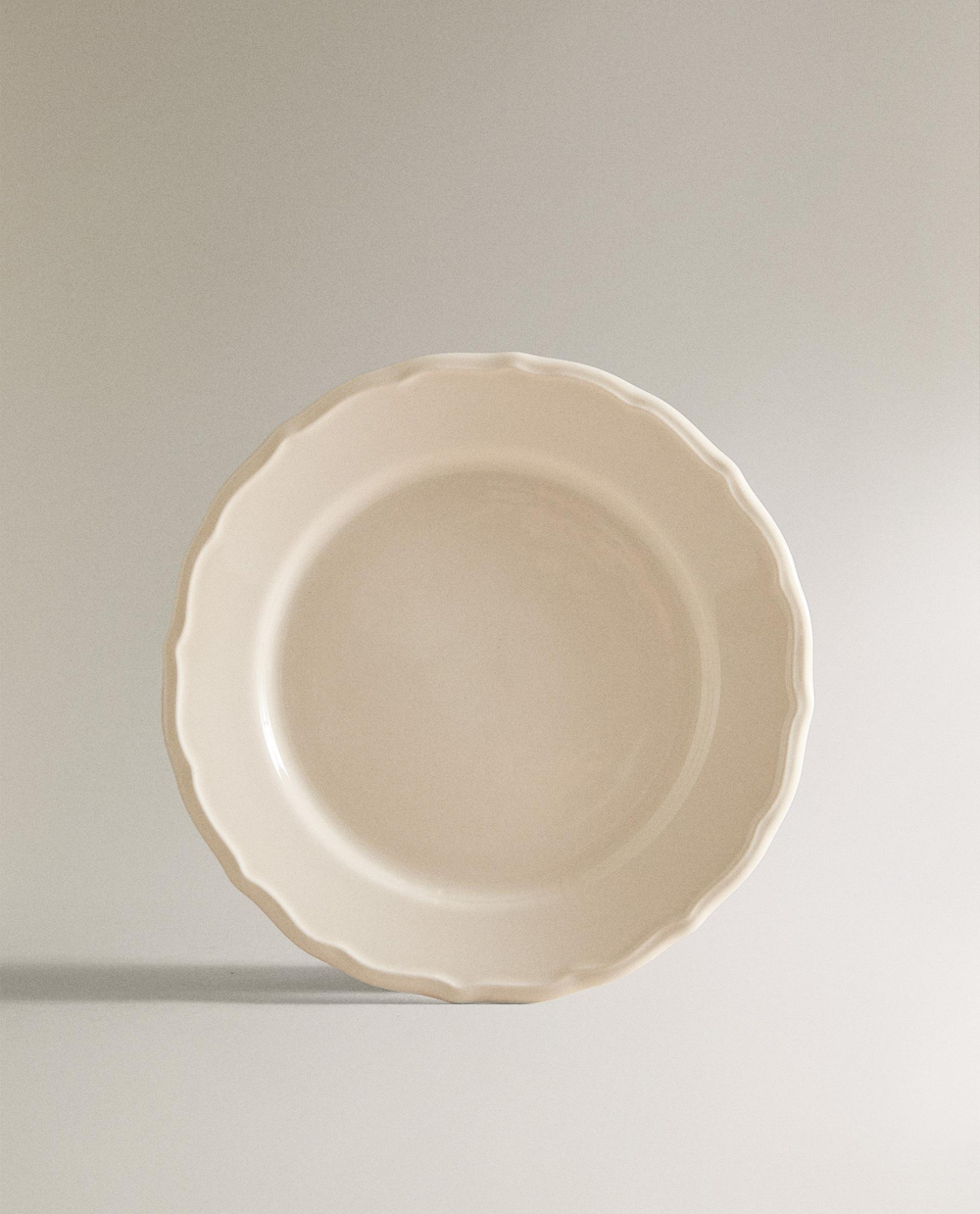Zara Home тарелка десертная из фаянса, цвет бежевый, 21.5 см