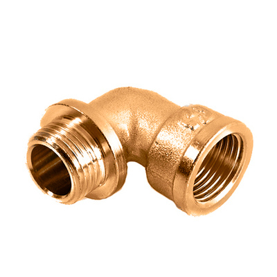 Отвод 90° с упором латунный резьбовой STOUT (НР/ВР) - 1"