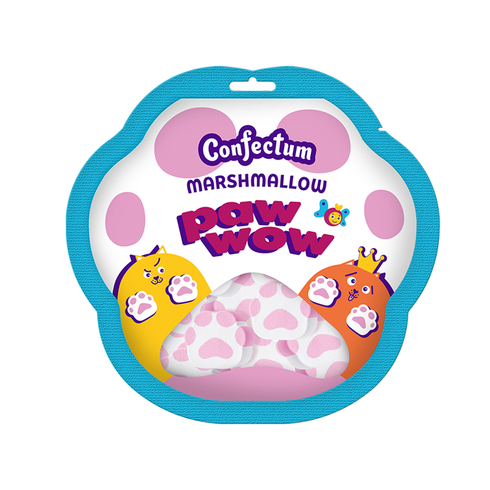 Маршмеллоу «Confectum Paw Wow» в форме со вкусом малины, 70 гр х 20 шт
