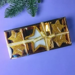 Свечи новогодние «Звездный дождь» 18*9 см (набор 5 шт), золото