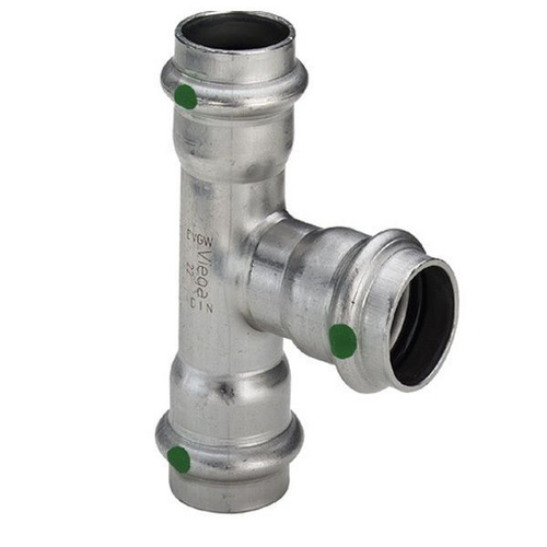 Тройник 15-15-15, WAAG Heavy Inox, пресс-пресс, сталь нержавеющая