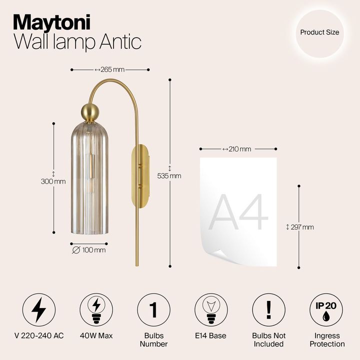 Бра Maytoni Antic MOD302WL-01CG