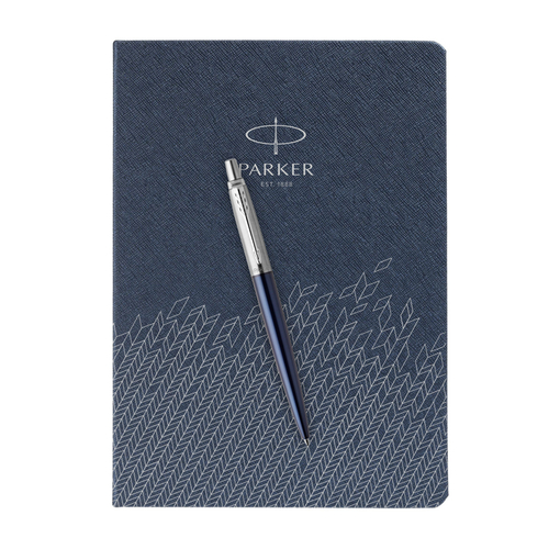 Подарочный набор: Шариковая ручка Parker Jotter + ежедневник, синий