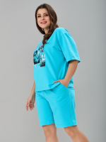 Костюм с шортами КНф-101П/светлобирюзовый