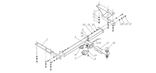 Фаркоп с элект. Smart, на Honda CR-V FA 0511-E (с 2007 по 2010 г.в.) (паспорт и сертификат в комплекте) Бизон