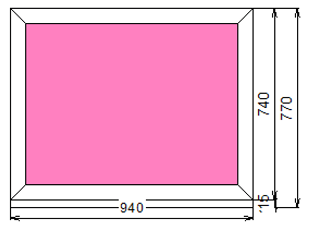 Пластиковое окно 740 х 940 ТермА Эко с глухой створкой