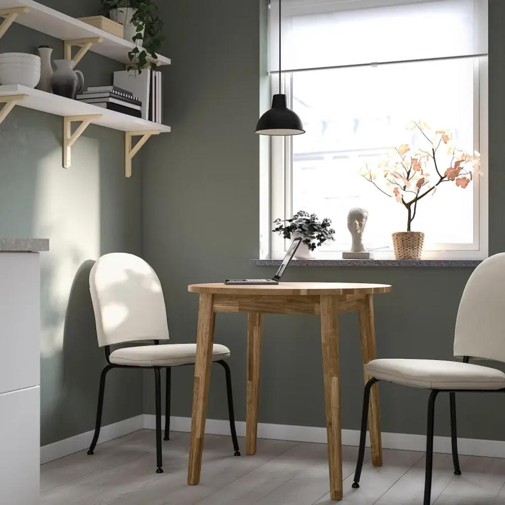 Стол и 2 стула - NACKANÄS / EBBALYCKE/ NACKANАS  IKEA/ НАКАНАС/  ЭББАЛЮККЕ ИКЕА, 80х75 см, белый /коричневый