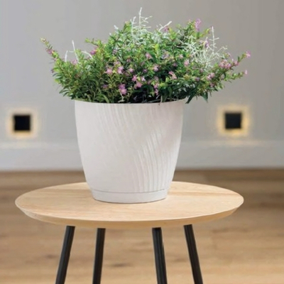 Кашпо с подставкой "MIKA" d17 h15 L-2,5л белый