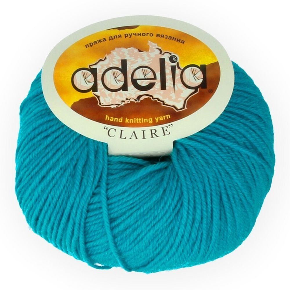 Пряжа Adelia Claire / уп.10 мот. по 50г, 138м, 400 сине-зеленый Пряжа Adelia Claire / уп.10 мот. по 50г, 138м, 400 сине-зеленый