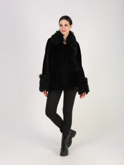 Дубленка зимняя шуба натуральная короткая двусторонняя