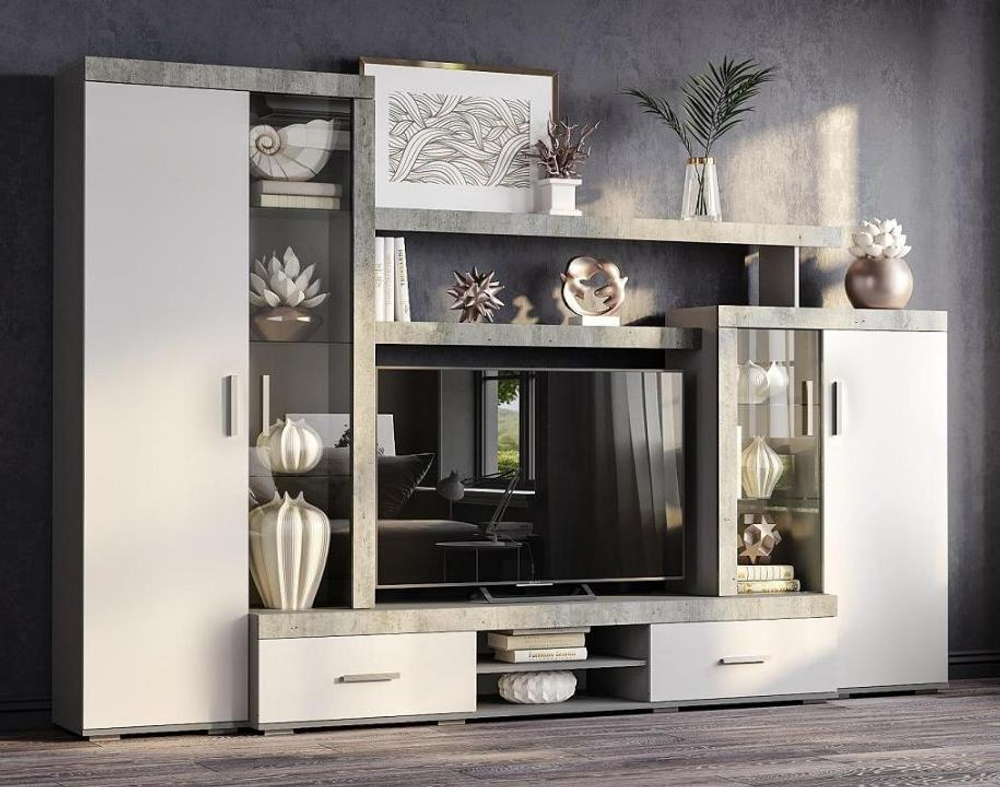 Секция центральная Инстайл ЦС-02 бетон/белый