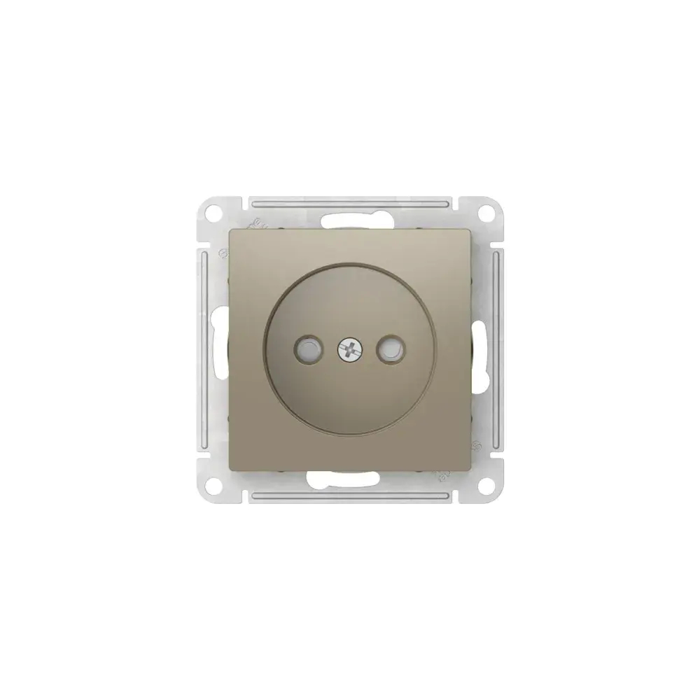 Atlas Design розетка без заземления со шторками, 16А, мех., быстрозажим. клем., шампань