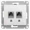 Розетка компьютерная 2-м Glossa RJ45 кат.5E механизм бел. SE GSL000185KK
