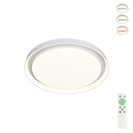 DK6516-WH Накладной светильник со встроенным светодиодом, 50W, IP 20, 3000K - 6500K, управление пульт Д/У (в комплекте) и Wi-Fi 2,4 Ггц. Эко система Smart Life, Яндекс.Алиса, белый, металл, полимер