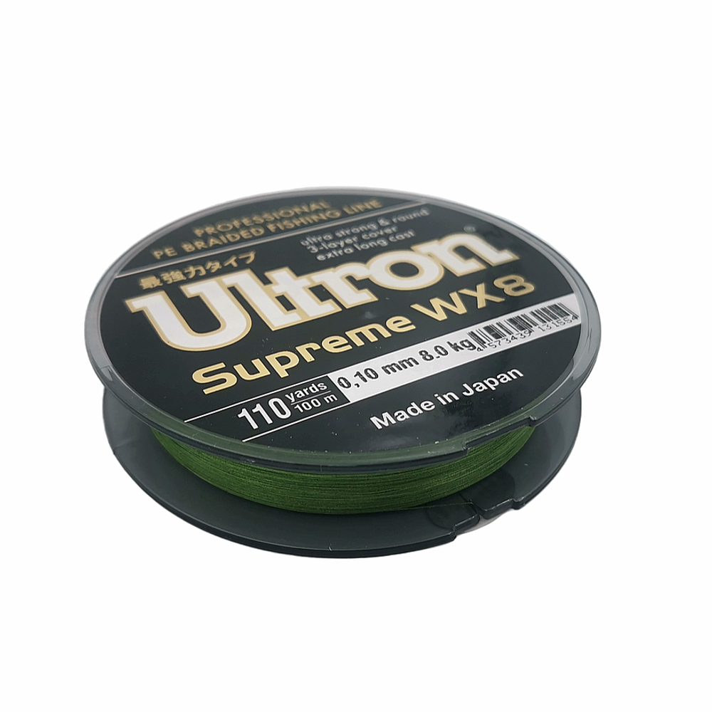 Шнур ULTRON WX 8 Supreme 0,10 мм., 8,0 кг, 100 м, хаки