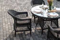"Дольче" обеденная группа из искусственного ротанга, цвет графит