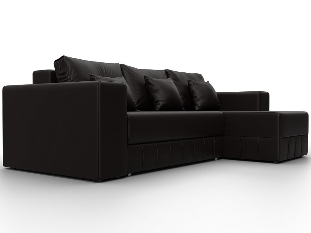 Диван угловой Лига-076 угол универсальный ЭКОКОЖА GRIFON 12 коричневый