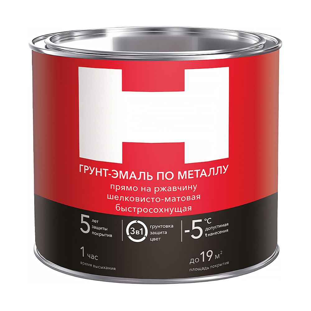 ГРУНТ- ЭМАЛЬ ПО РЖАВЧИНЕ 3 В 1 "HAMMERTON" КОРИЧНЕВАЯ 1,9 КГ (1/6) 205543