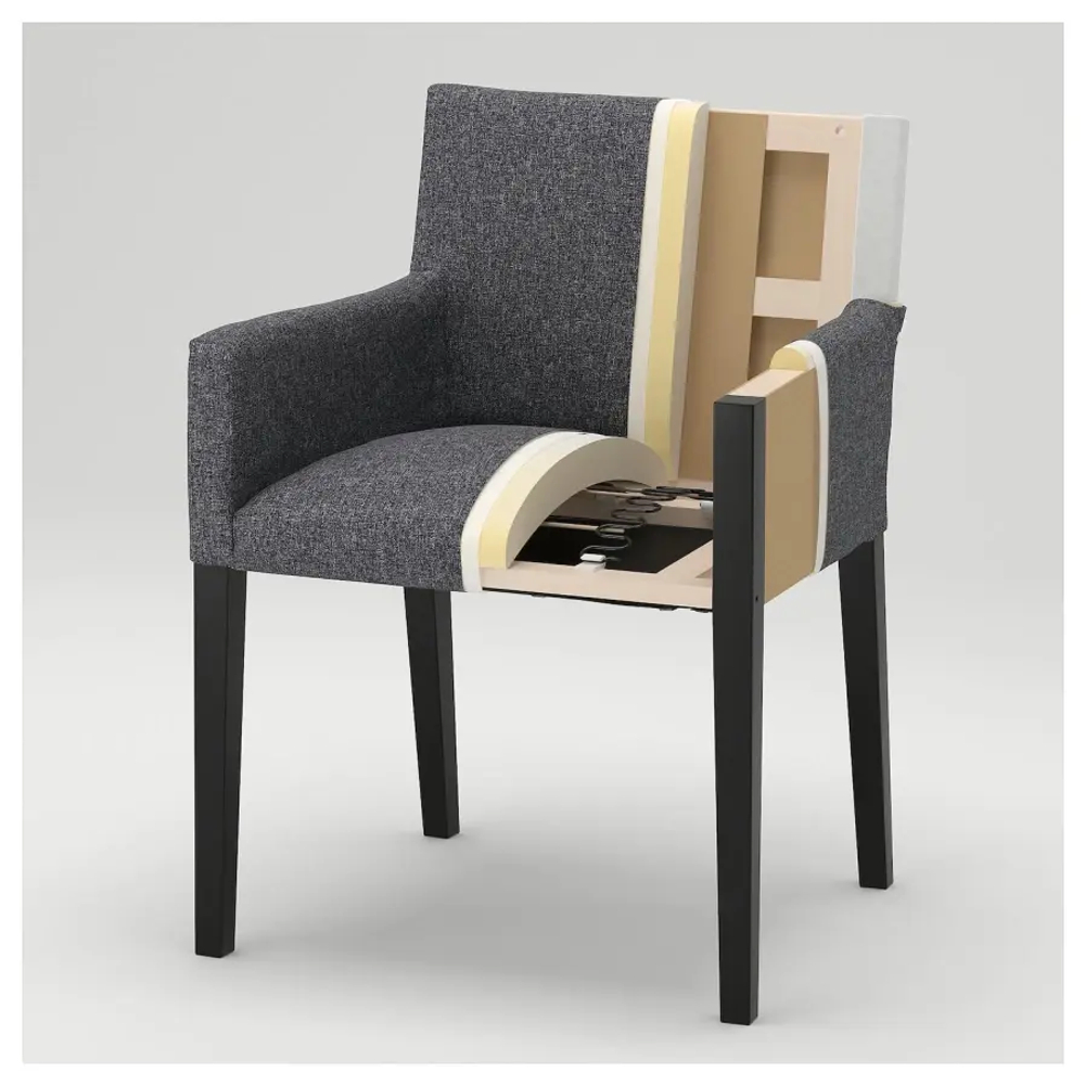 Стул с подлокотниками -  MÅRENÄS /MARENAS /IKEA/МАРЕНЭС ИКЕА, 81х59х56 см, красный/черный