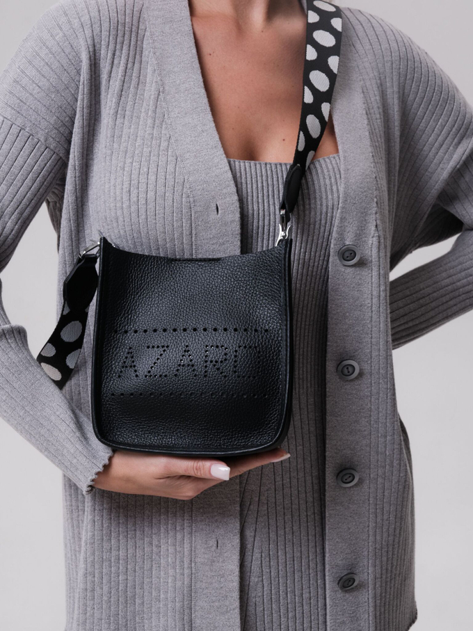 Сумка кожаная черная