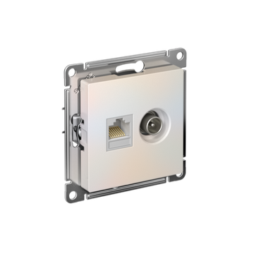 Розетка компьютерная + телевизионная 2-м СП AtlasDesign RJ45 кат.5E + TV механизм жемчуж. SE ATN000489