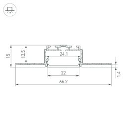 Профиль PLS-LOCK-H15-F-HIDE-2000 (Arlight, Алюминий) 058956