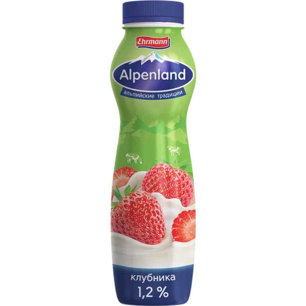 Напиток йогуртный Alpenland Клубника 1,2% 290 гр
