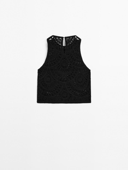 Massimo Dutti Вязаный Топ, Черный
