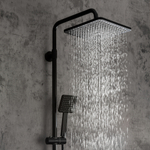 Душевая система термостат  G2491-6 GAPPO лейка "Тропический душ" квадрат 250*250 ЧЕРНЫЙ