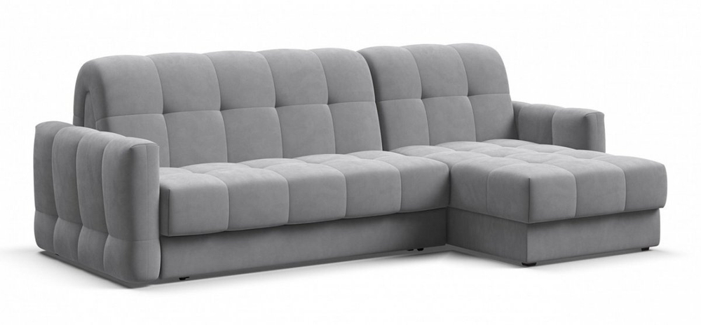 Угловой диван Босс Слип 160 Велюр Монолит сталь