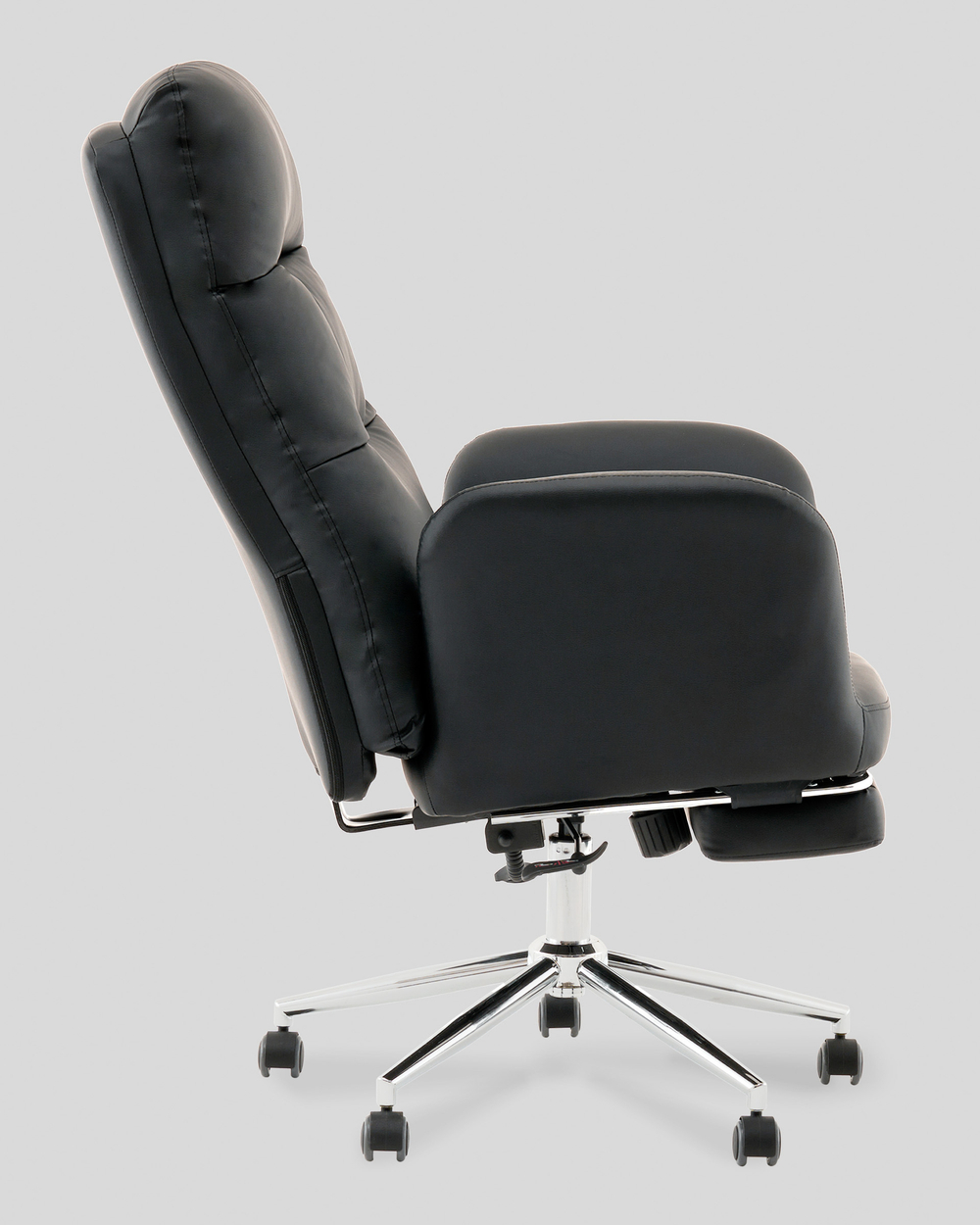 Кресло руководителя TopChairs Solid с оттоманкой черный