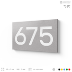 Номер на дверь 675, табличка на дверь для офиса, квартиры, кабинета, аудитории, склада, серая 120х70 мм, Айдентика Технолоджи