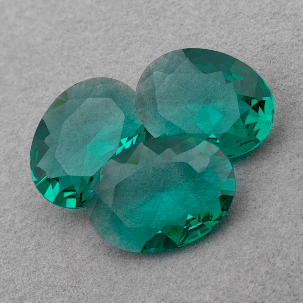 Овал из ювелирного стекла, Blue Zircon