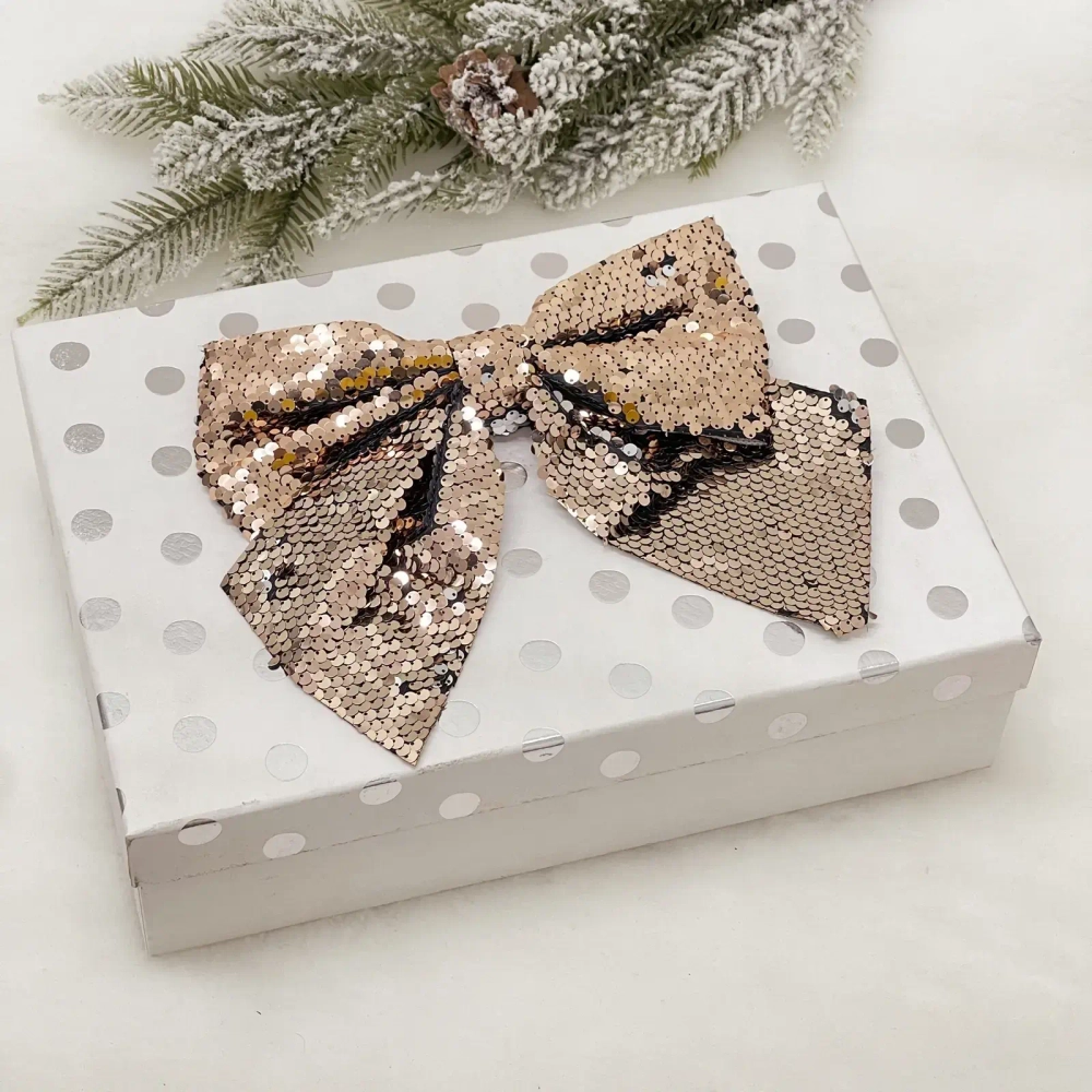 Бант на ёлку «Сияние» 20*22 см, Розовое золото