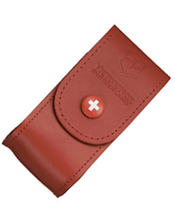 Чехол кожаный Victorinox для ножа 91 мм толщиной 5-8 уровней, красный