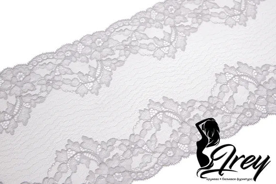 03-102 ОПТ Кружево эластичное 19 см, серый 166