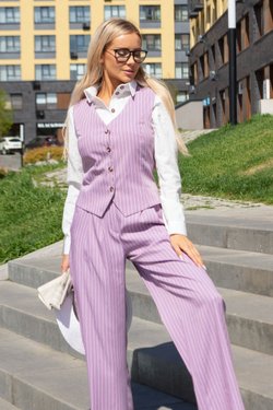 Костюм в полоску жилет и брюки из вискозы