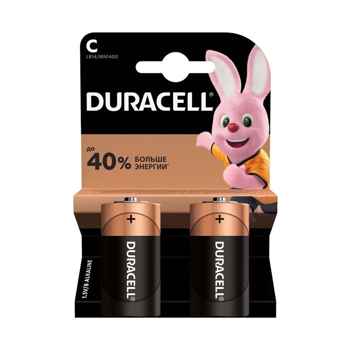 Батарейка Duracell Basic C (LR14) алкалиновая 2 BL