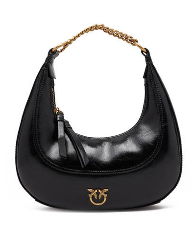 Кожаная сумка хобо brioche mini vitello shin Pinko - черный(101433 A106)