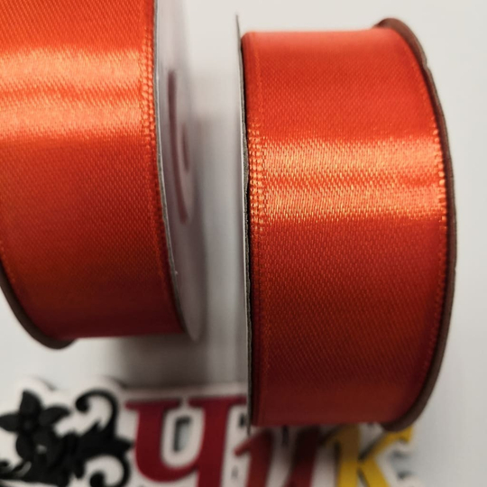 Лента атласная 2,5 см (Оранжевая) - 27 метров