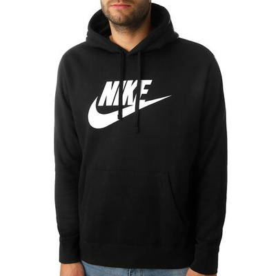 Мужская кофта теннисная Nike Sportswear Club Fleece Hoody Men - Black, White