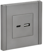 FORTE&PIANO Розетка USB A+C 3,1А FP550 сталь IEK