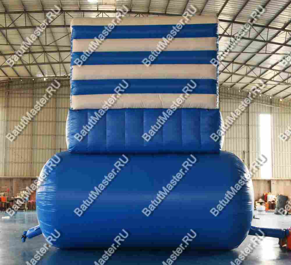 Надувная водная горка с бассейном «Пляжный оазис» с закруглённым бортом, 13*4,5*6 м