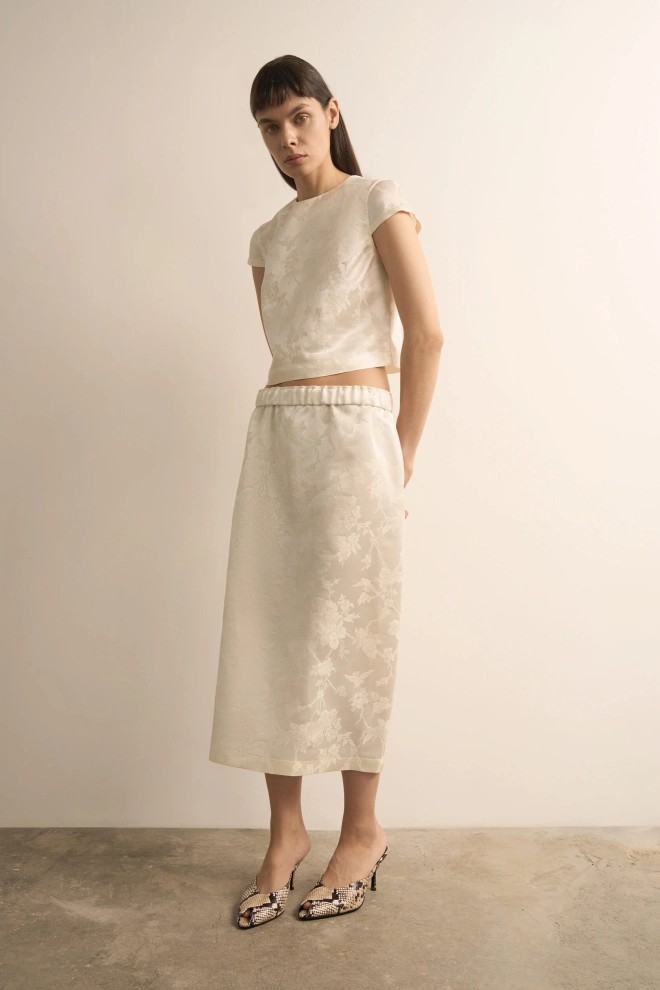 Топ из шелка-жаккарда