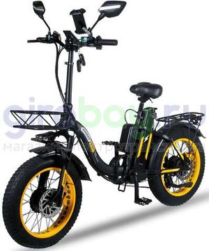 Электровелосипед Minako F11 Pro Dual 48V/20Ah (полный привод) 2025 года - Желтый обод фото №1