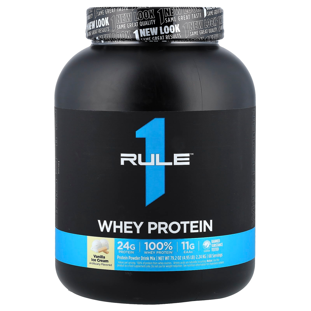 Rule One Proteins, сывороточный протеин, со вкусом ванильного мороженого, 2,24 кг (4,95 фунта)