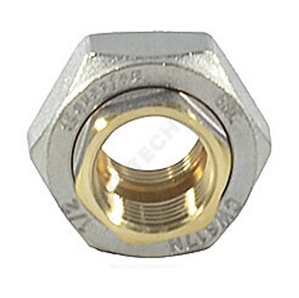 Соединитель латунь никель американка Ду 20 (3/4") прямой ВР/ВР 9012 ГОСТ 32585-2013 Aquasfera 9012-02